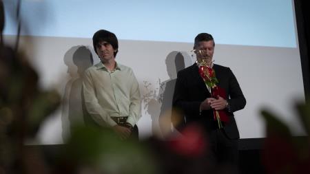 Prejemnika županovih priznanj David Vidmar Čeru in Simon Ogrizek (manjka Aleksander Kavčnik), foto: Peter Vrčkovnik